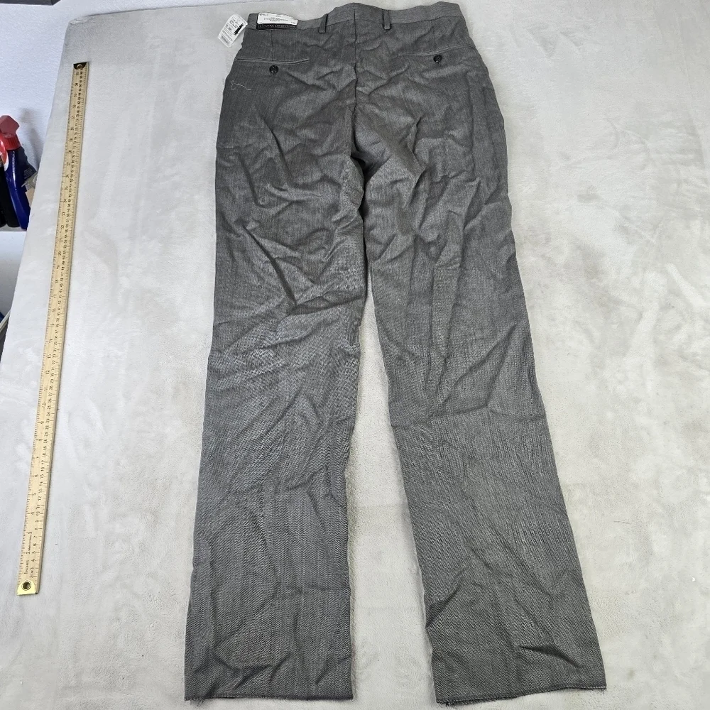 Jos A Bank Executive Collection Flat Front Pants Gray Sz 30 Unhemmed NWT